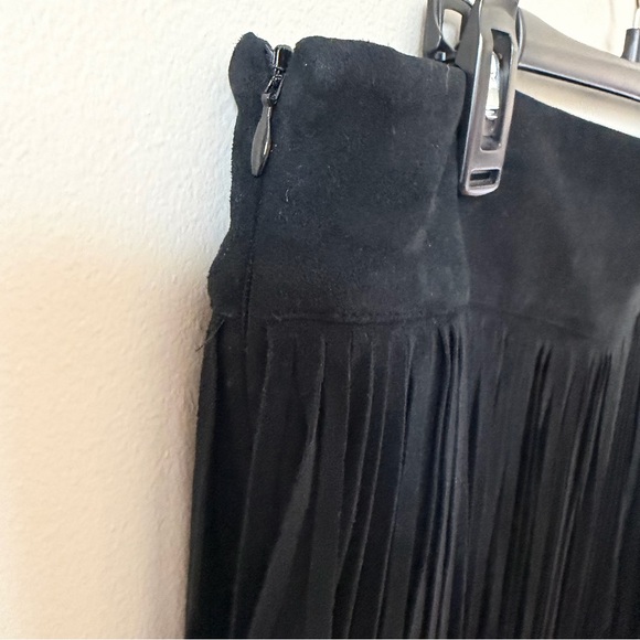 Idyllwind Faux Suede Black Fringe Mini Skirt Size XL - Picture 3 of 9